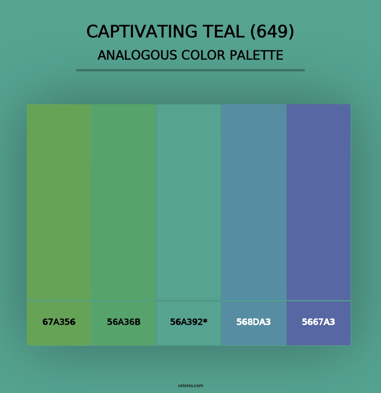 Captivating Teal (649) - Analogous Color Palette