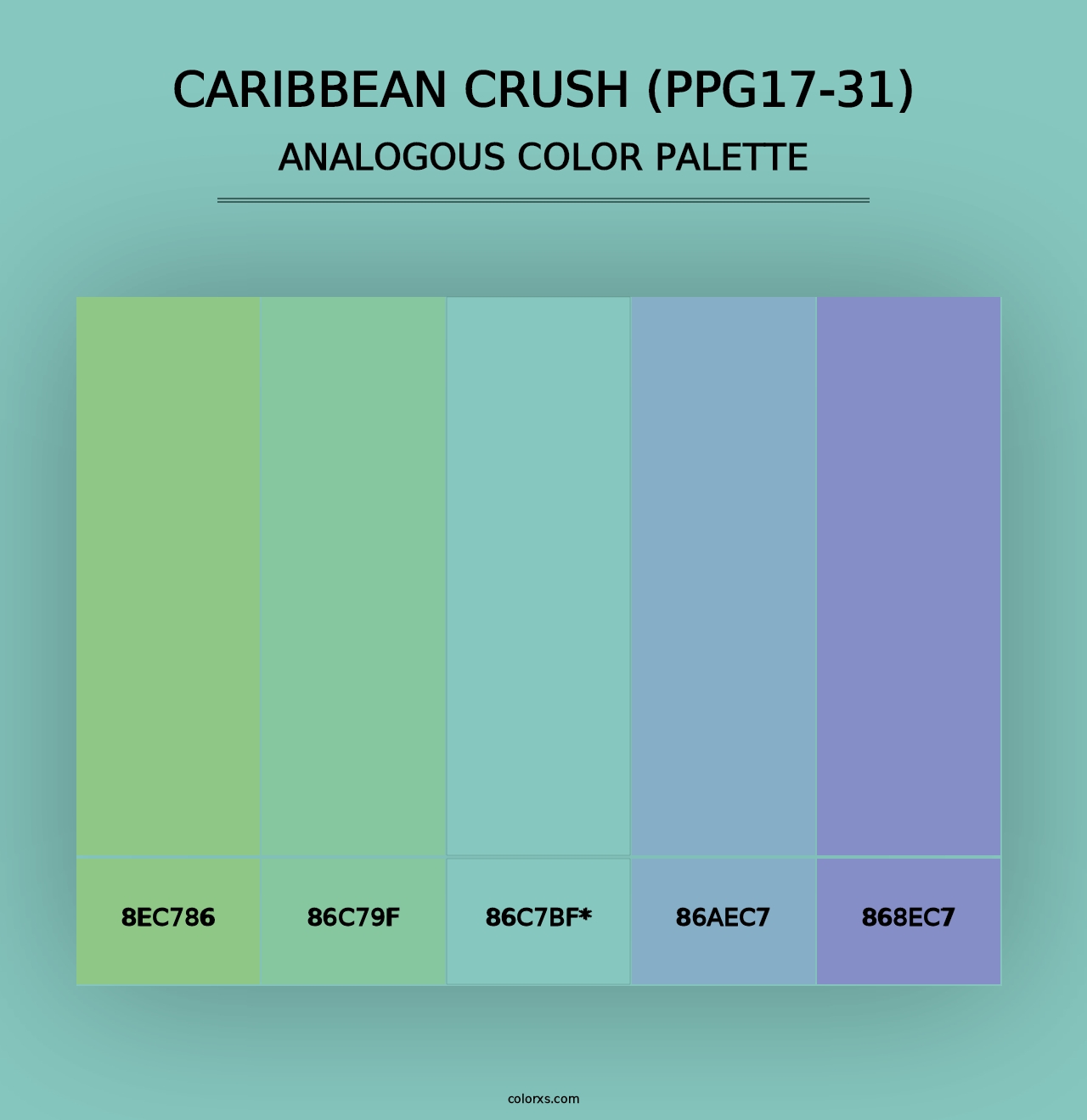 Caribbean Crush (PPG17-31) - Analogous Color Palette