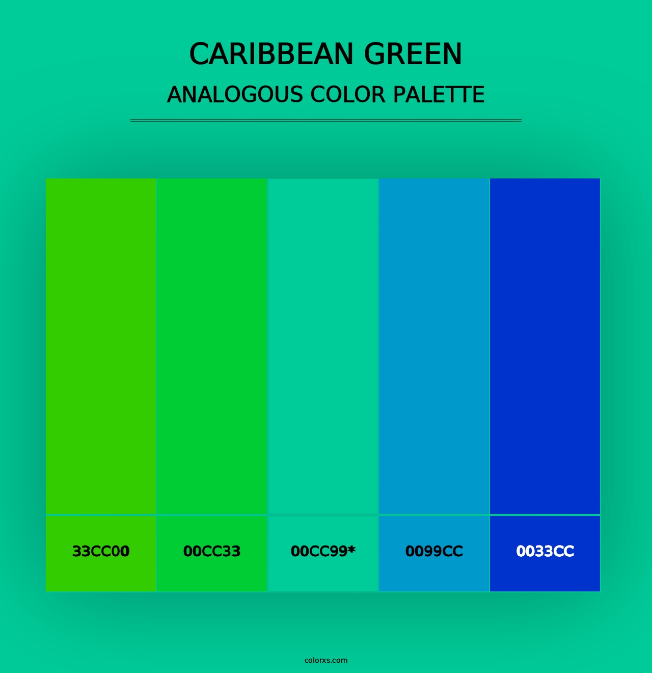 Caribbean green - Analogous Color Palette