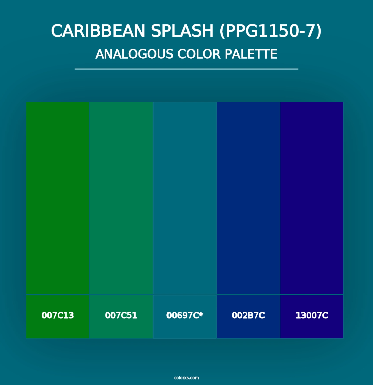 Caribbean Splash (PPG1150-7) - Analogous Color Palette