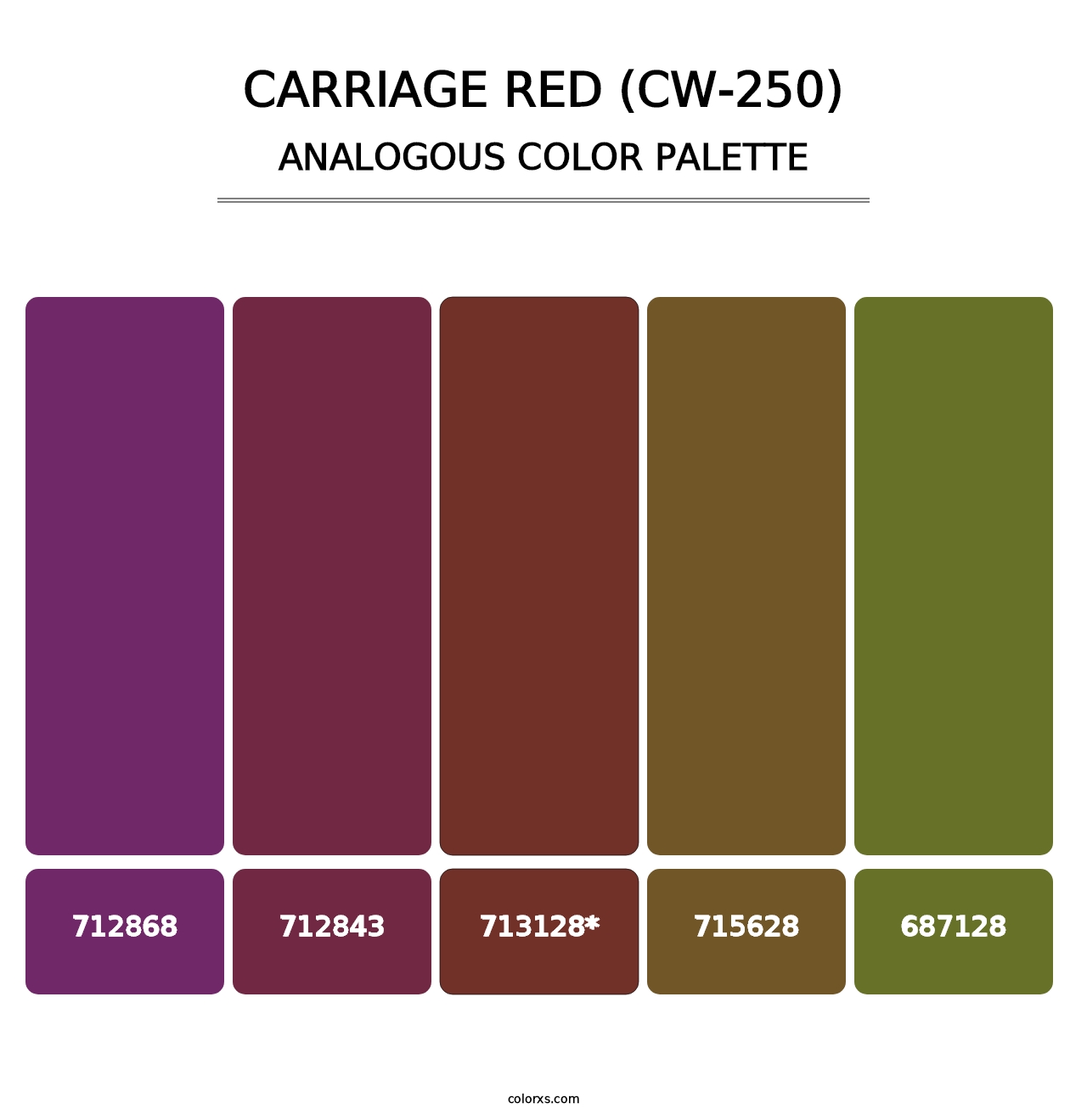 Carriage Red (CW-250) - Analogous Color Palette