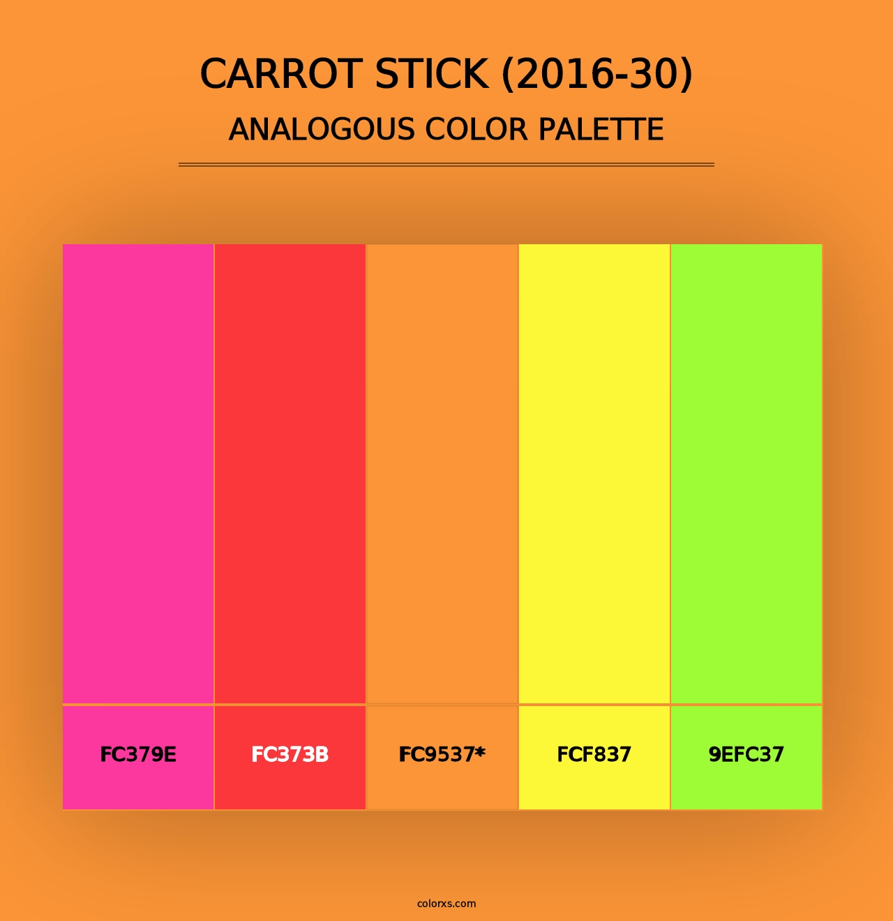 Carrot Stick (2016-30) - Analogous Color Palette