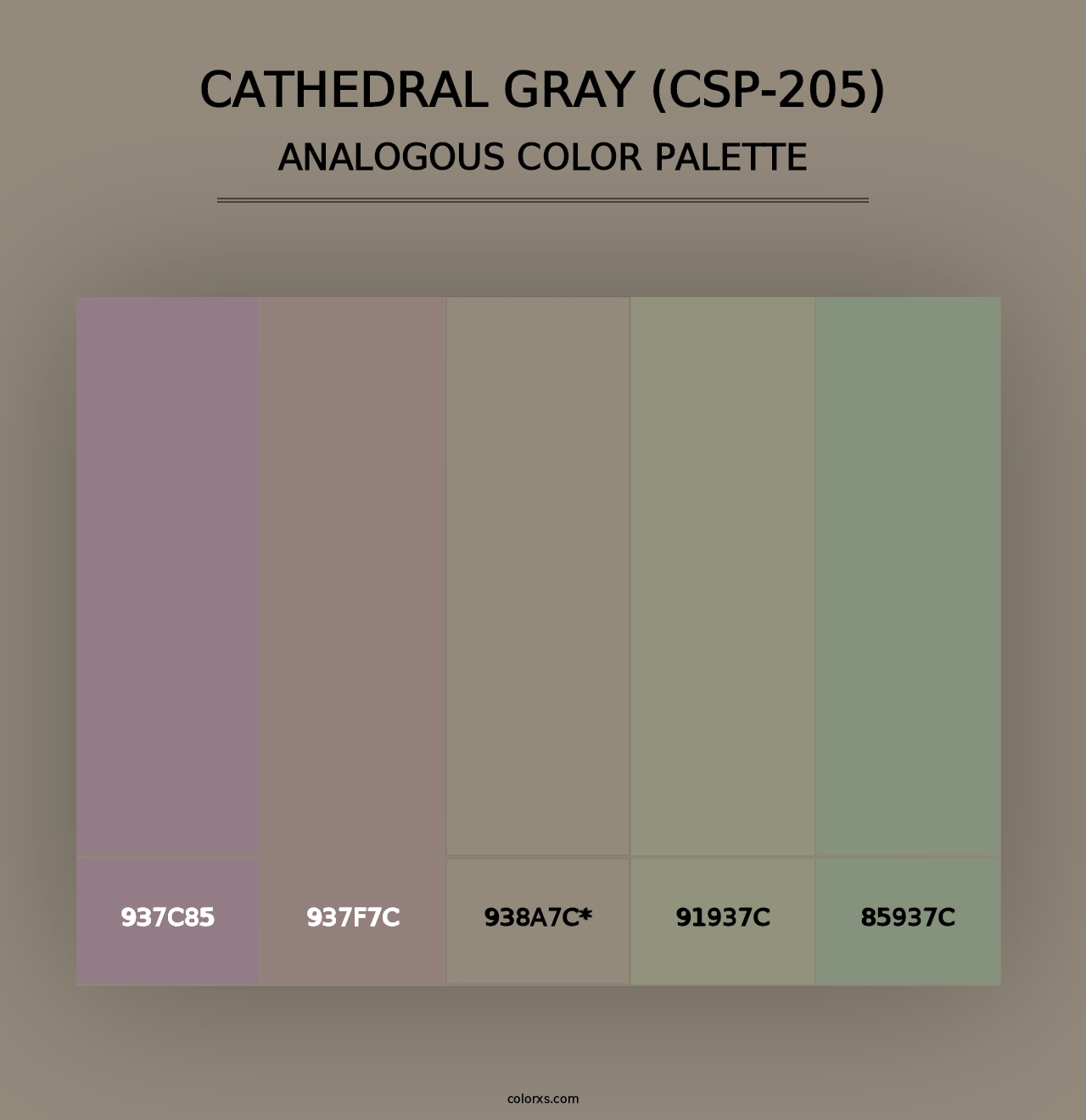 Cathedral Gray (CSP-205) - Analogous Color Palette