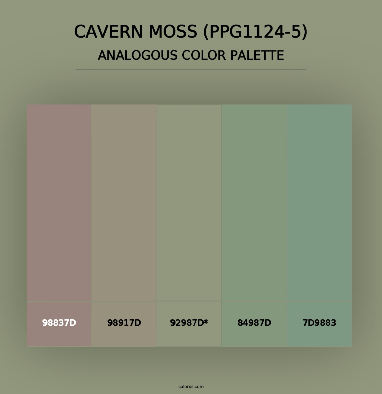 Cavern Moss (PPG1124-5) - Analogous Color Palette