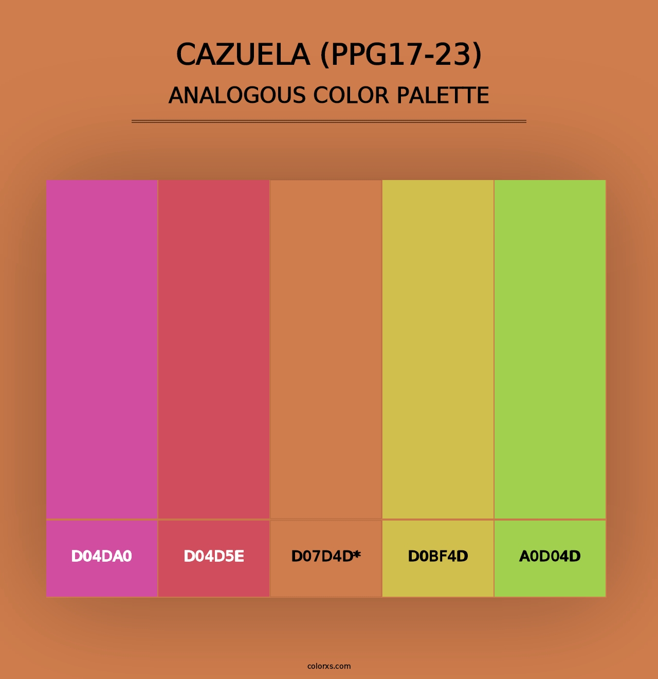 Cazuela (PPG17-23) - Analogous Color Palette