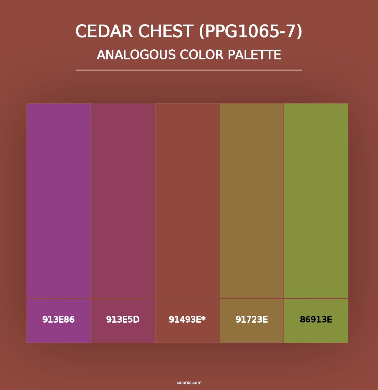 Cedar Chest (PPG1065-7) - Analogous Color Palette