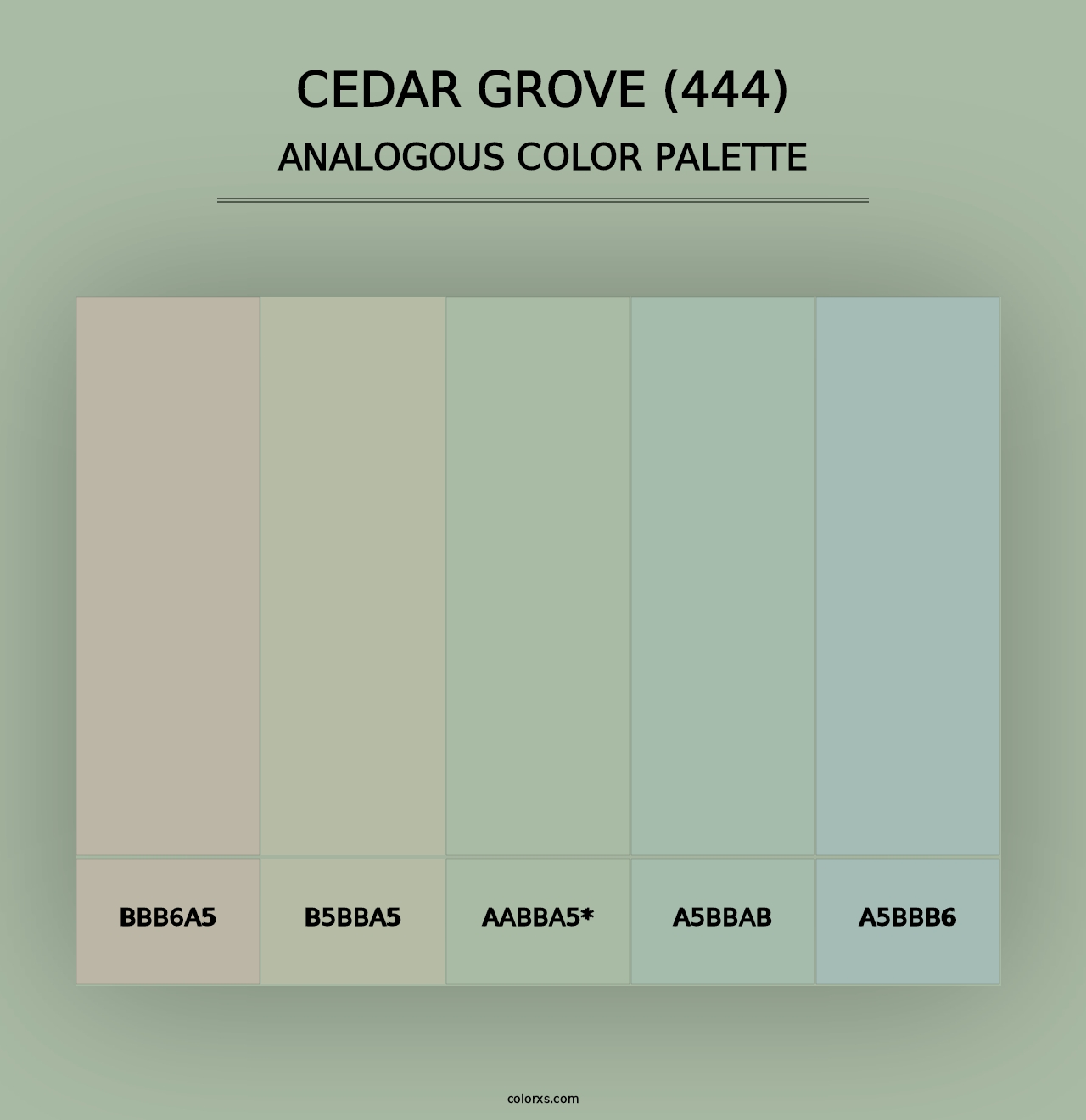 Cedar Grove (444) - Analogous Color Palette