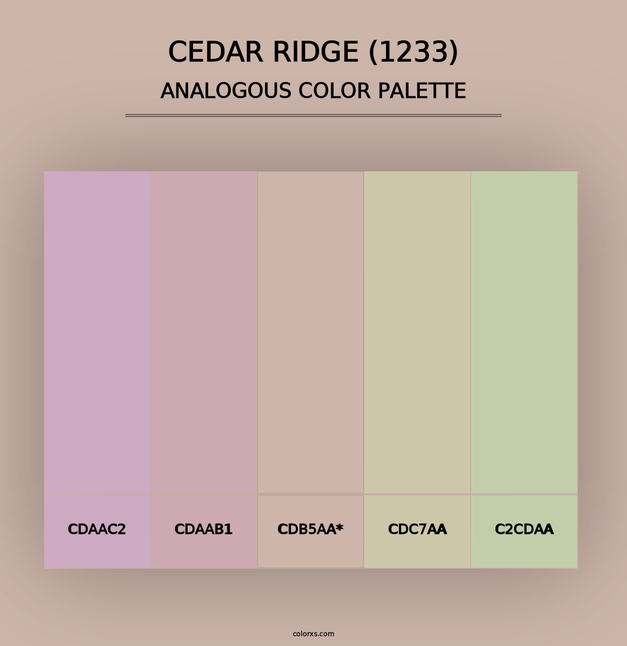 Cedar Ridge (1233) - Analogous Color Palette