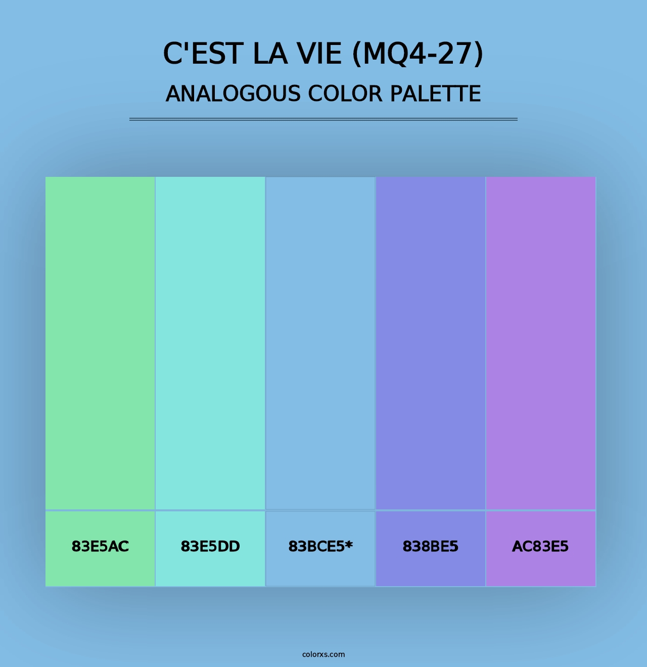 C'Est La Vie (MQ4-27) - Analogous Color Palette