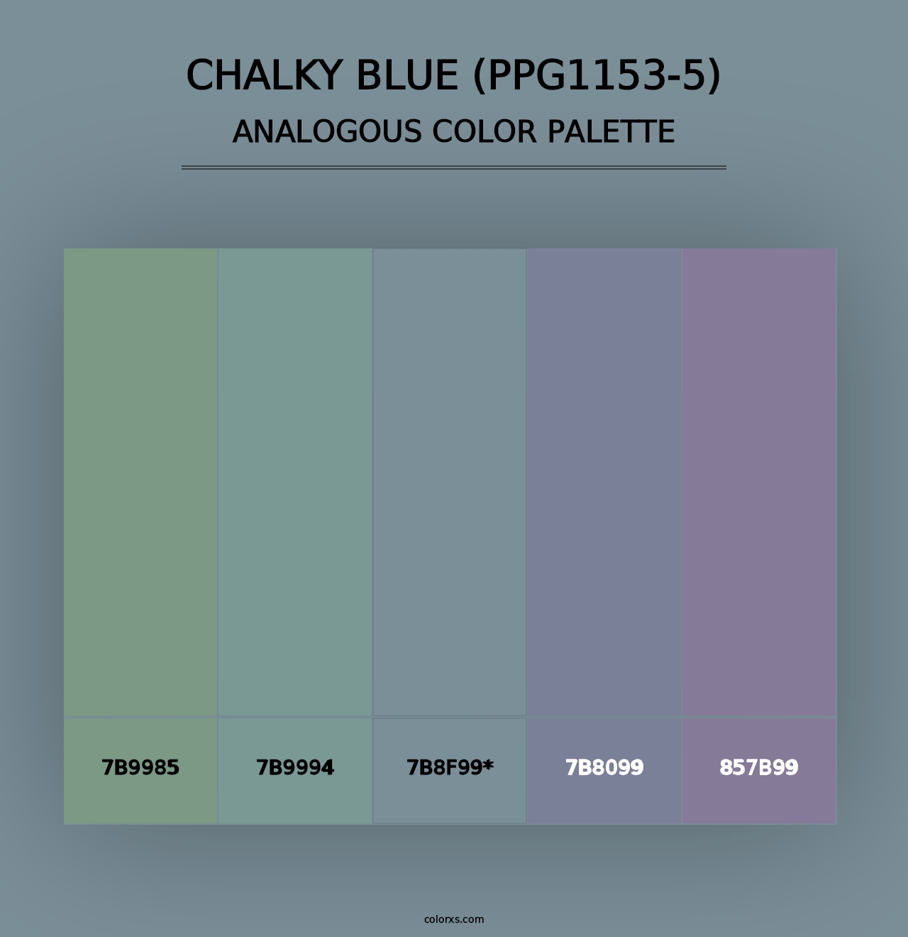 Chalky Blue (PPG1153-5) - Analogous Color Palette