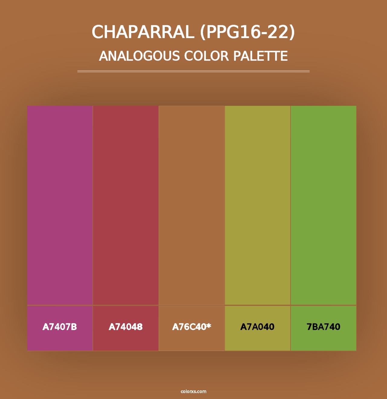 Chaparral (PPG16-22) - Analogous Color Palette