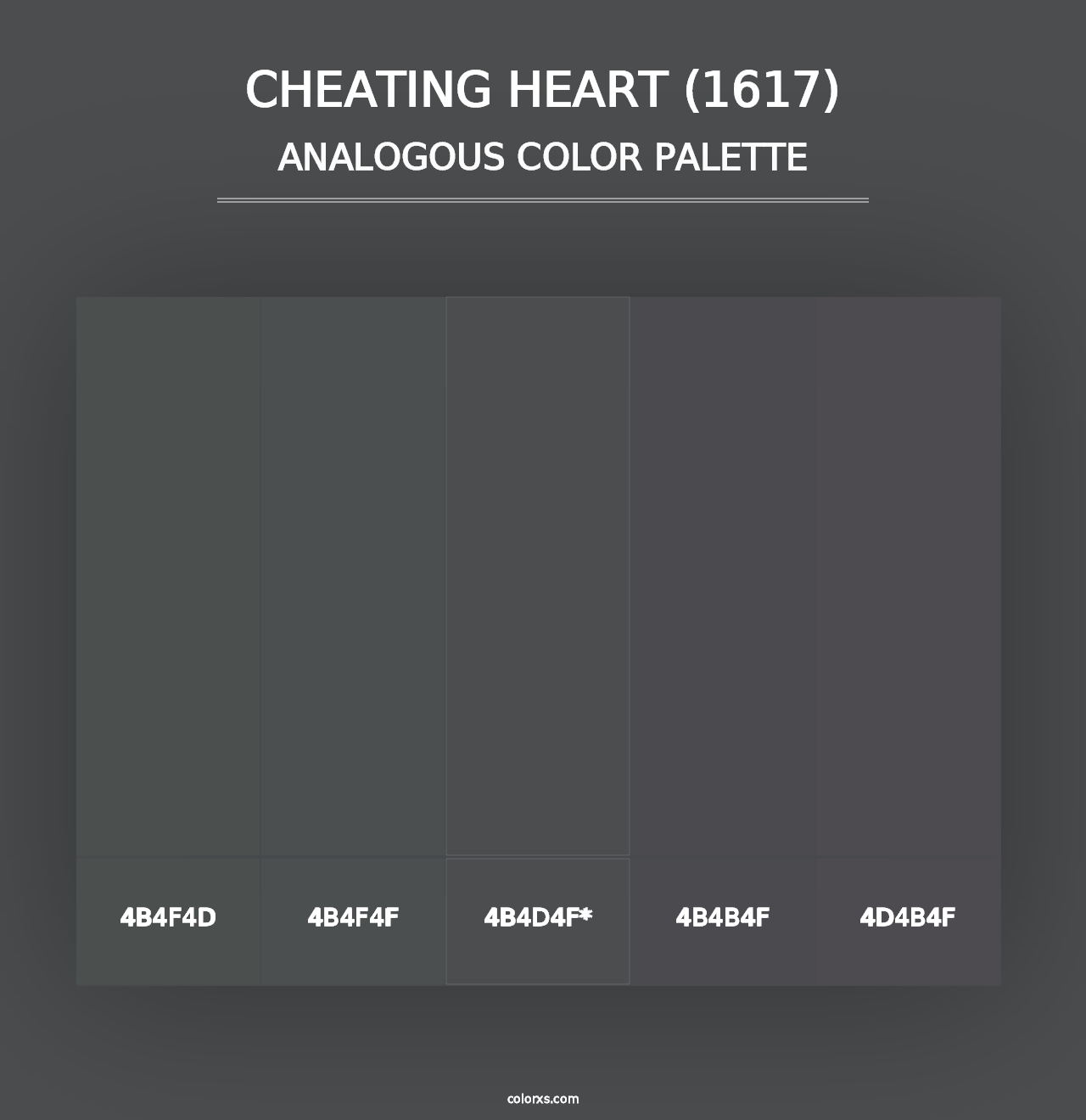 Cheating Heart (1617) - Analogous Color Palette