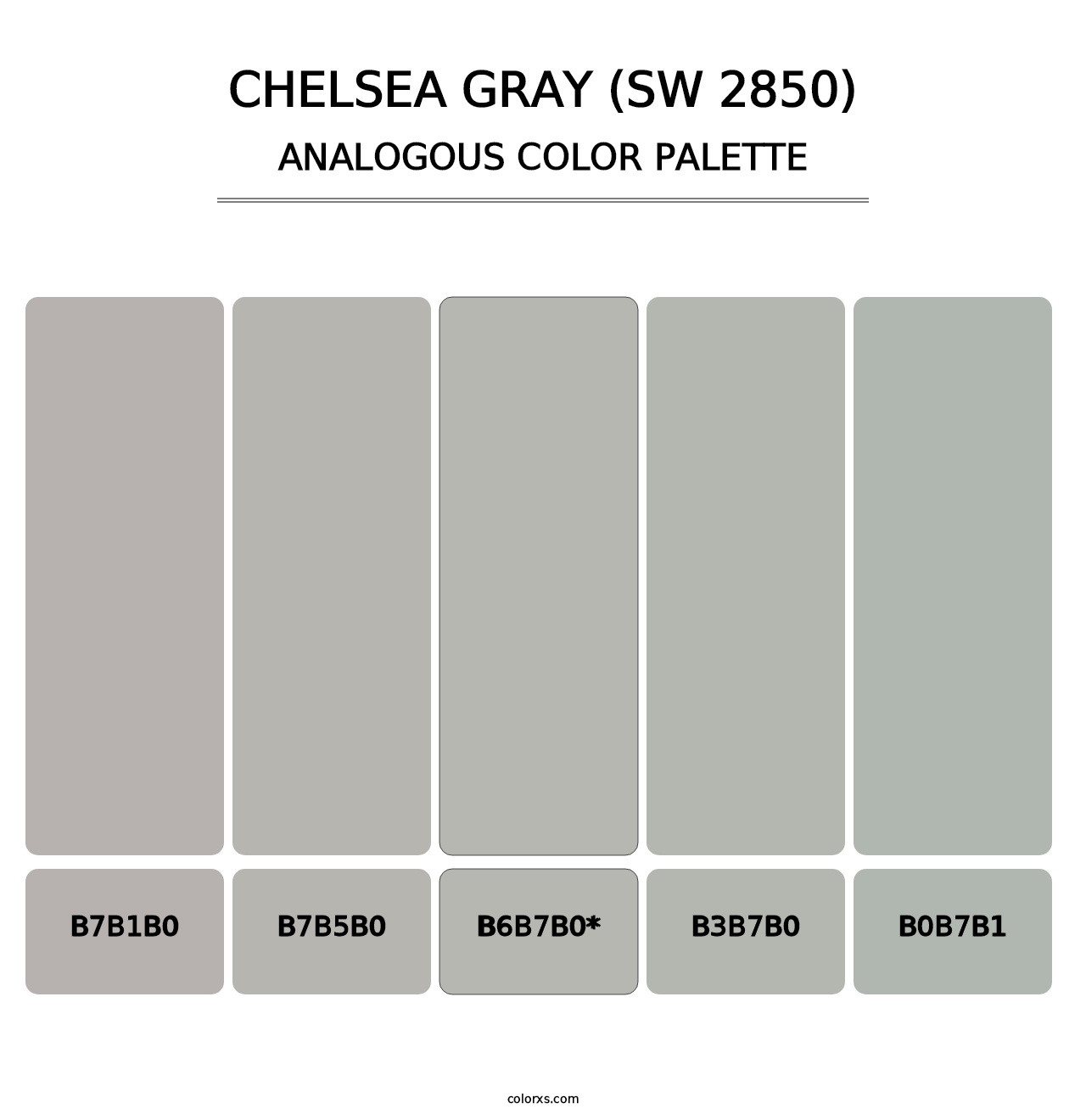 Chelsea Gray (SW 2850) - Analogous Color Palette