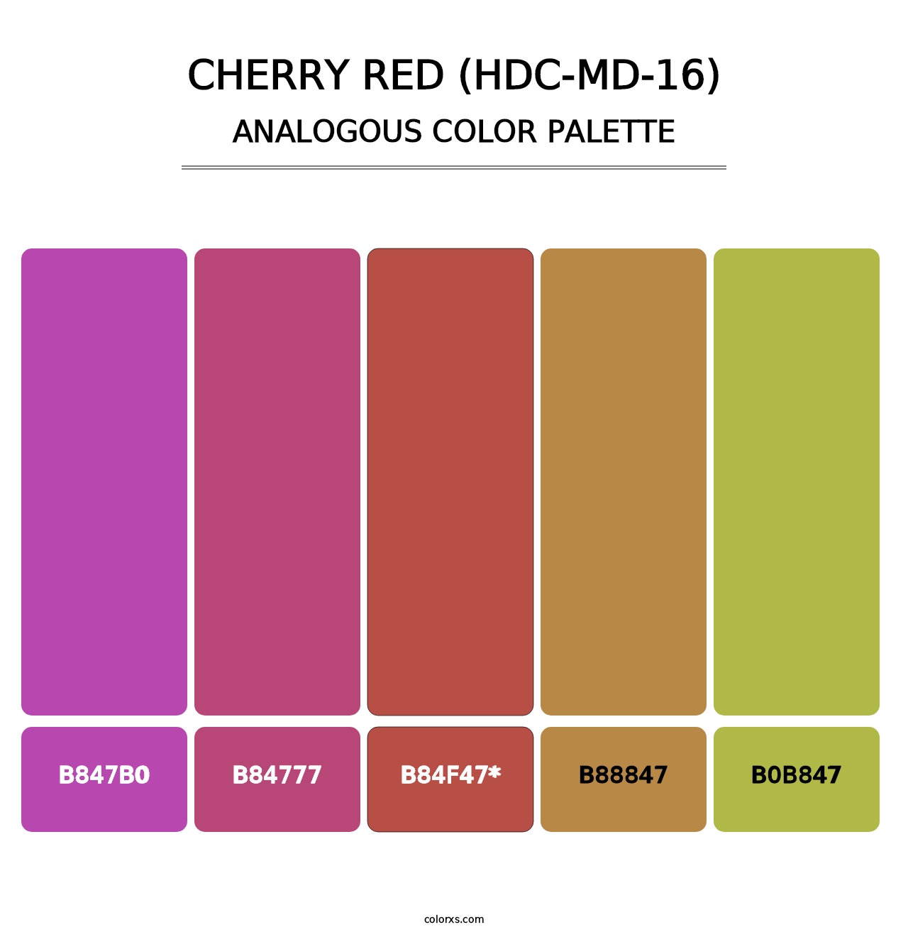 Cherry Red (HDC-MD-16) - Analogous Color Palette