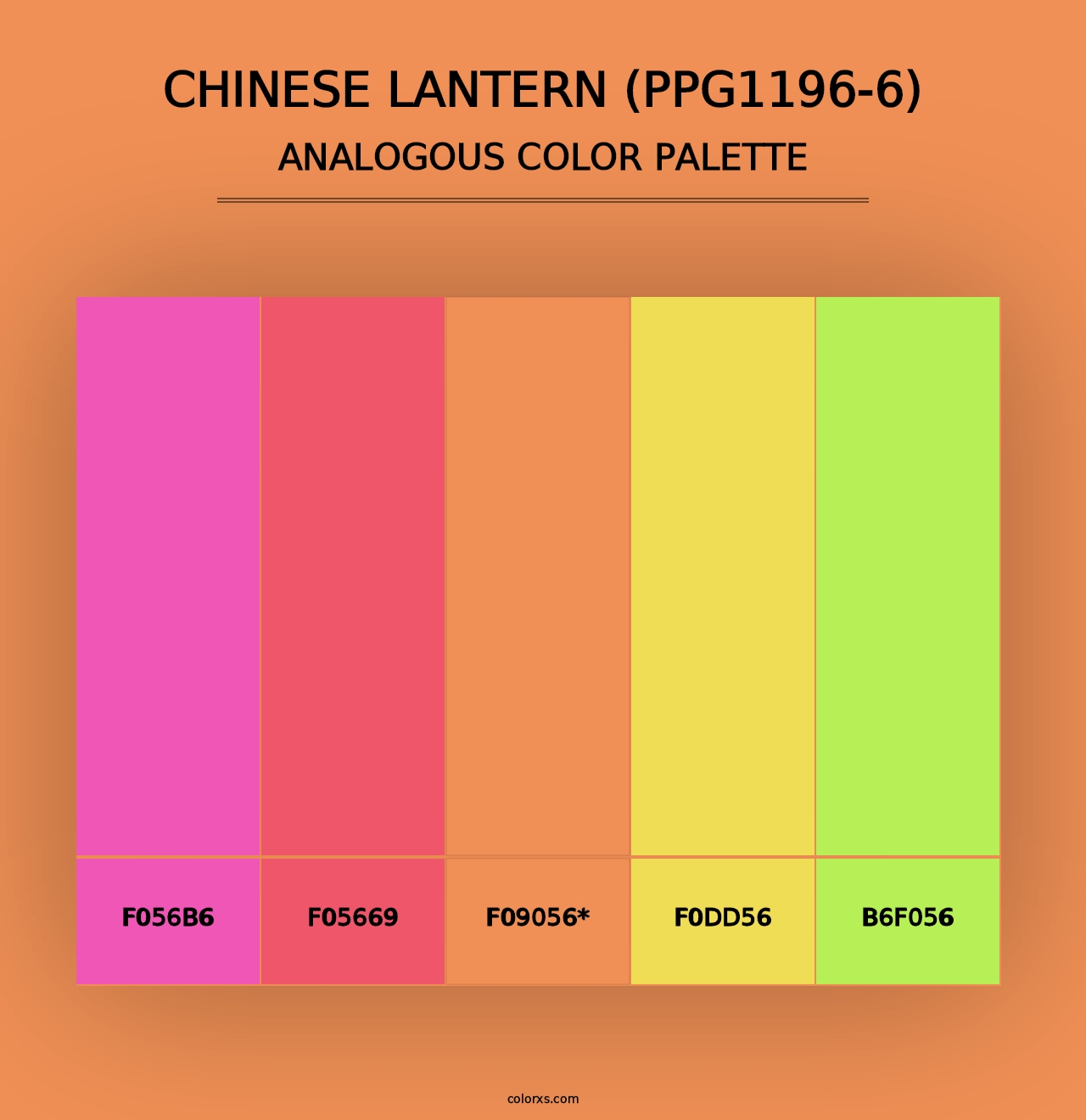 Chinese Lantern (PPG1196-6) - Analogous Color Palette