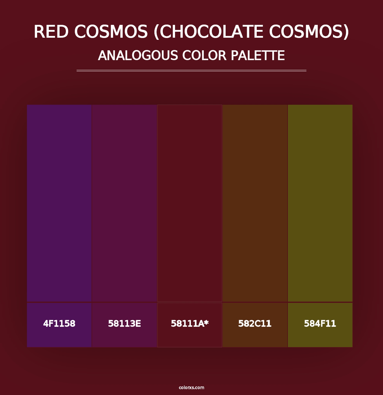 Red Cosmos (Chocolate Cosmos) - Analogous Color Palette