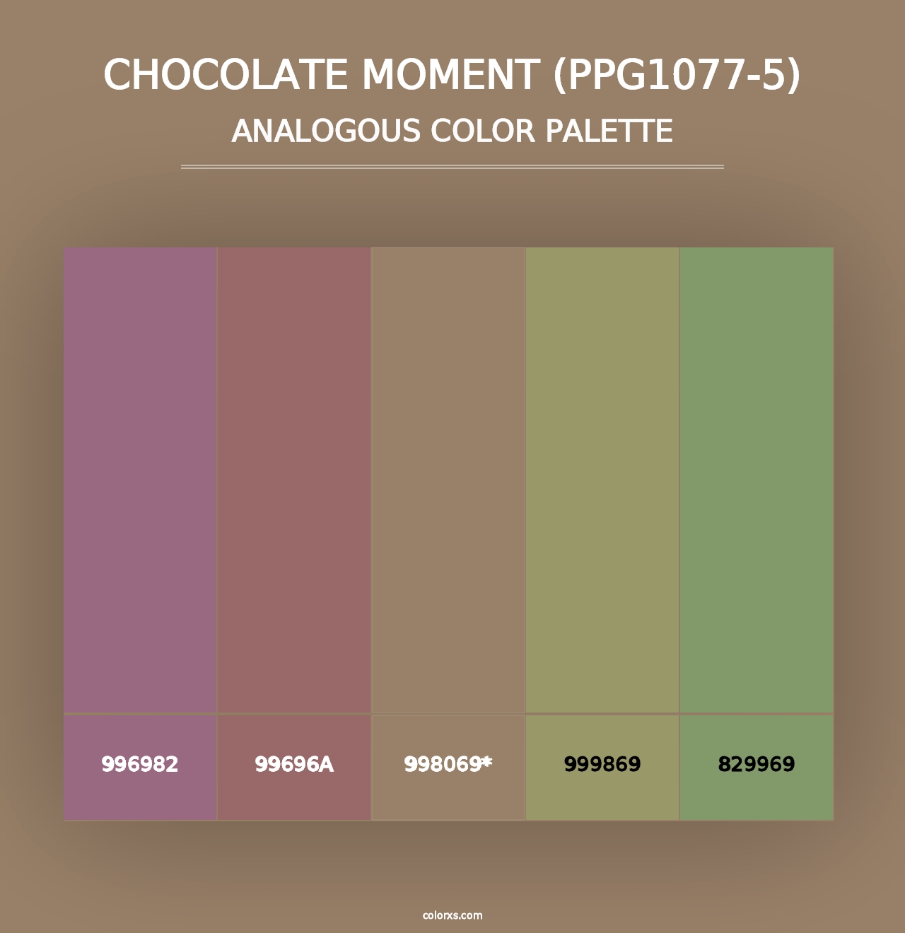 Chocolate Moment (PPG1077-5) - Analogous Color Palette