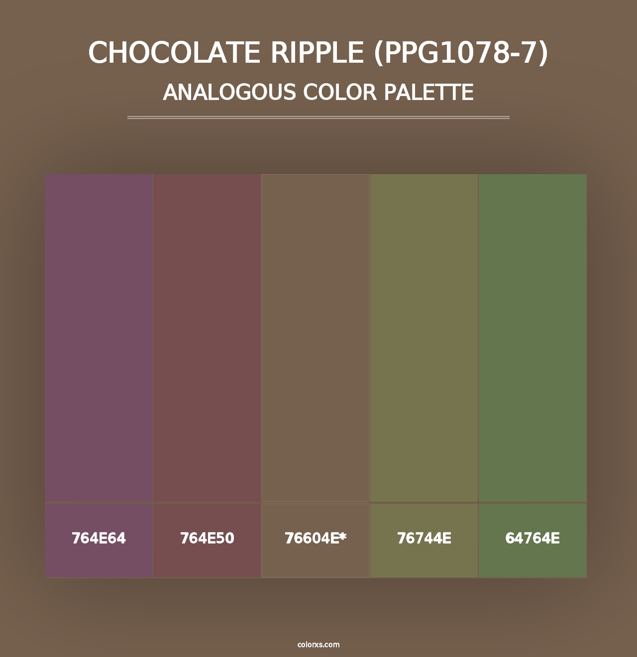 Chocolate Ripple (PPG1078-7) - Analogous Color Palette