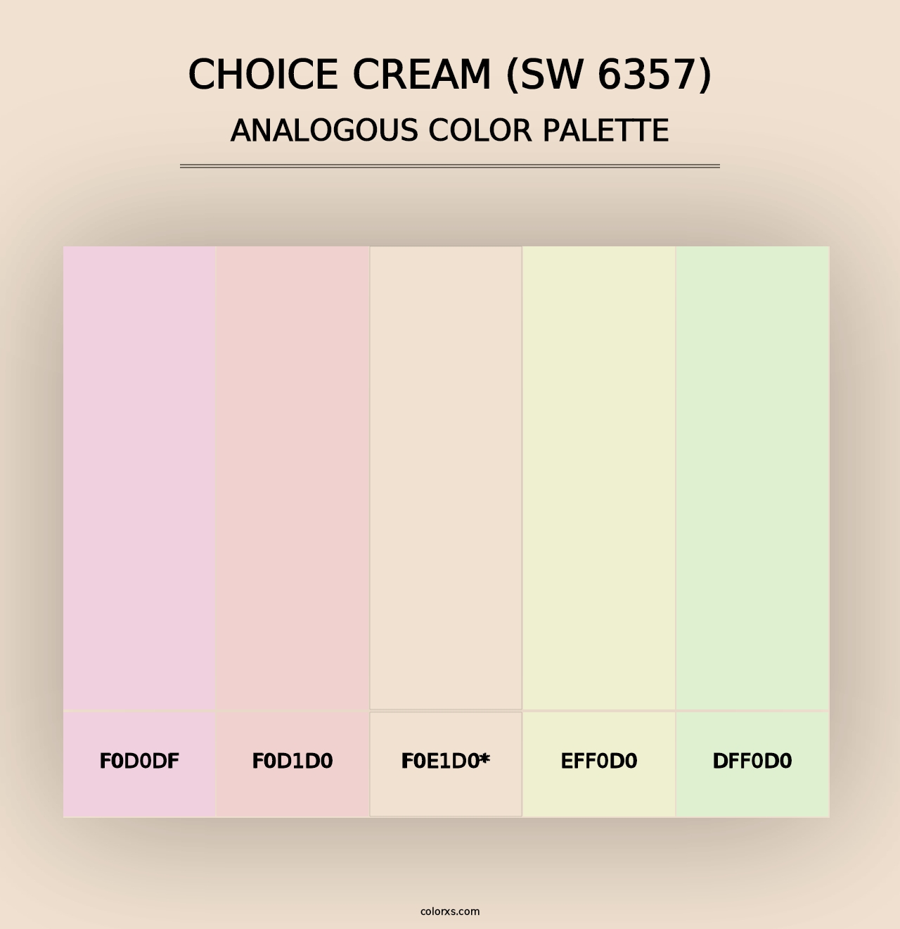 Choice Cream (SW 6357) - Analogous Color Palette