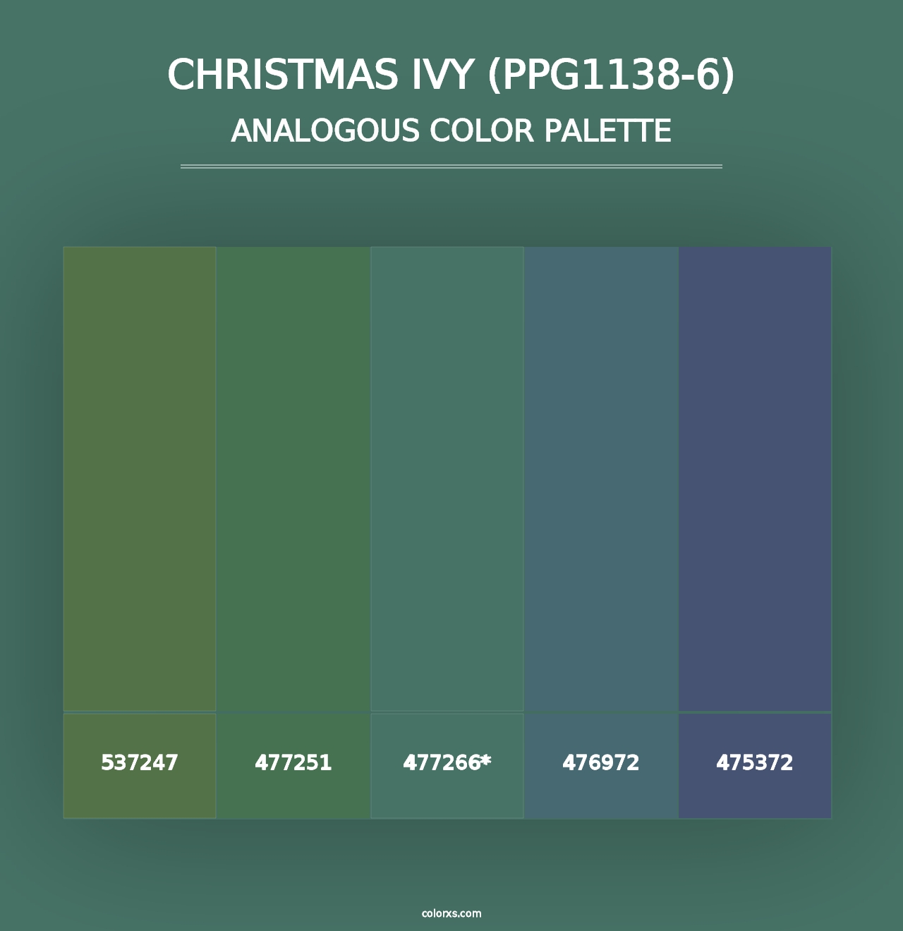 Christmas Ivy (PPG1138-6) - Analogous Color Palette