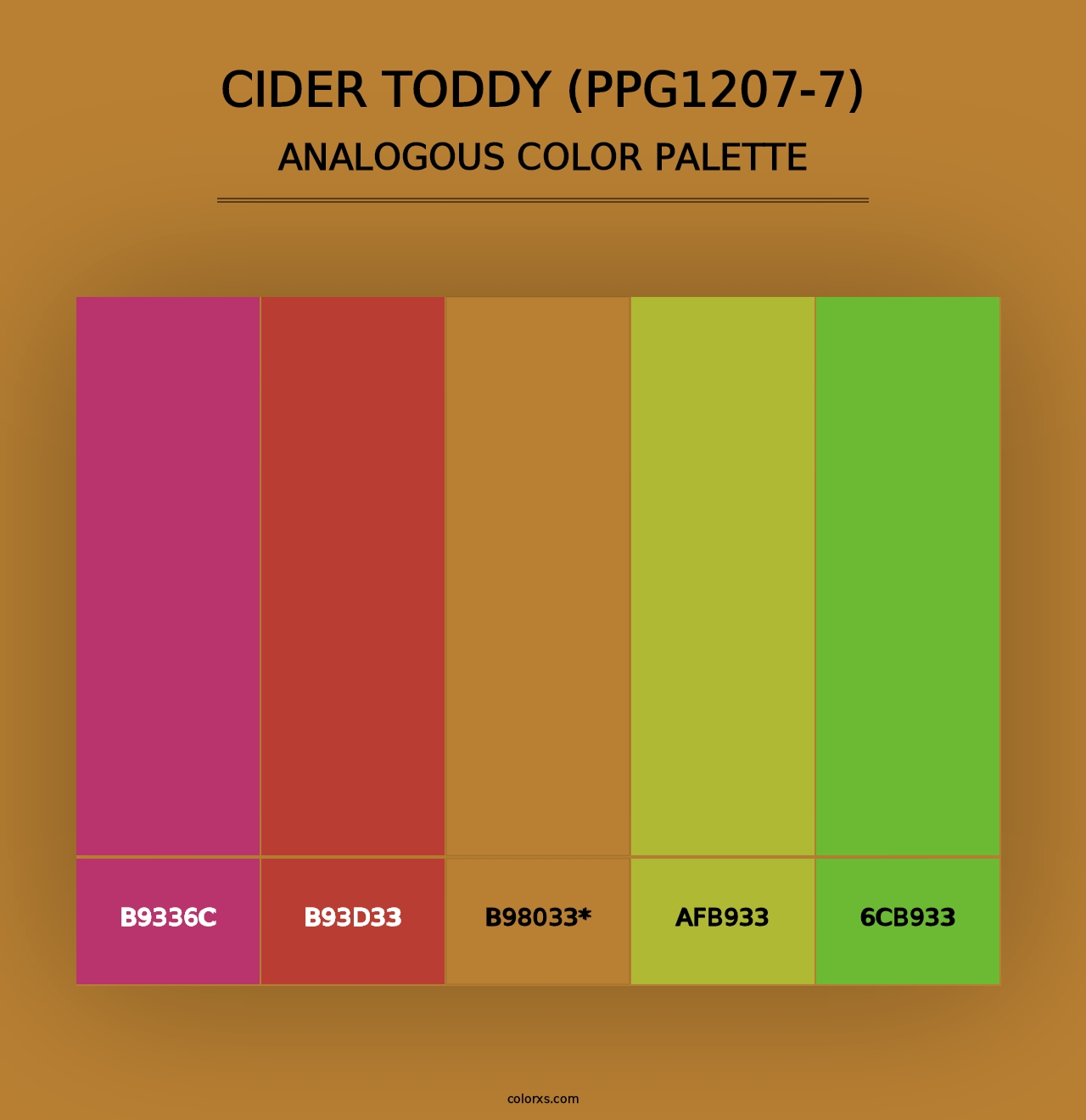 Cider Toddy (PPG1207-7) - Analogous Color Palette