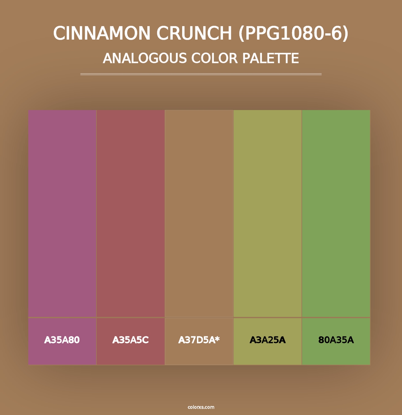 Cinnamon Crunch (PPG1080-6) - Analogous Color Palette