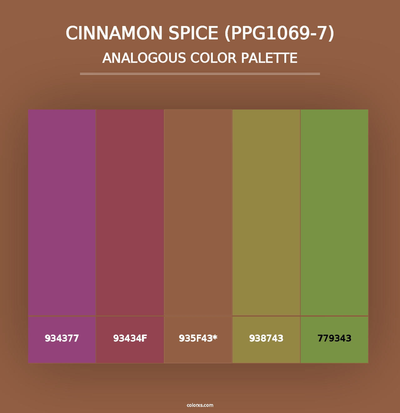 Cinnamon Spice (PPG1069-7) - Analogous Color Palette