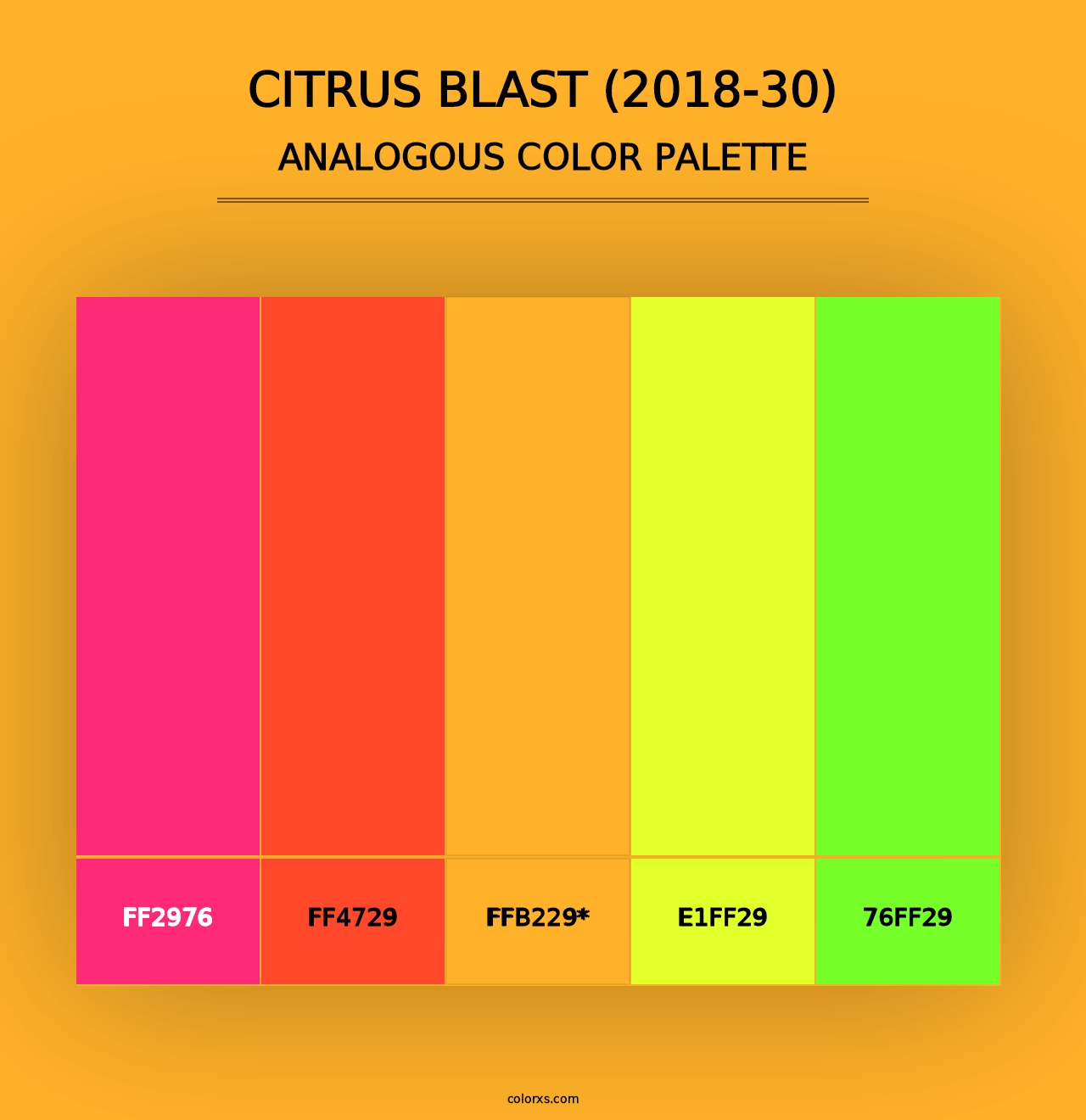 Citrus Blast (2018-30) - Analogous Color Palette