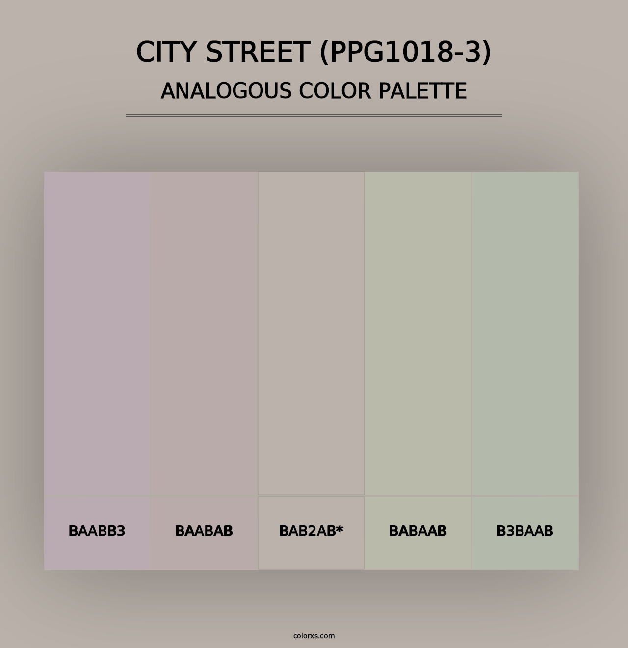 City Street (PPG1018-3) - Analogous Color Palette