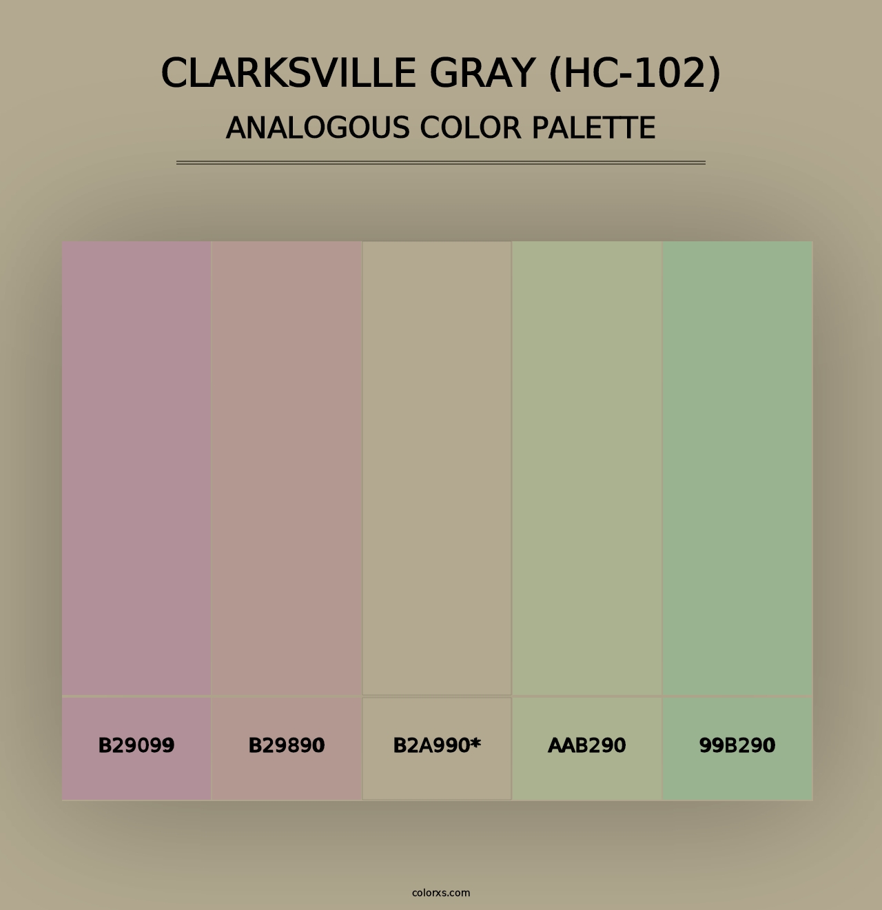 Clarksville Gray (HC-102) - Analogous Color Palette