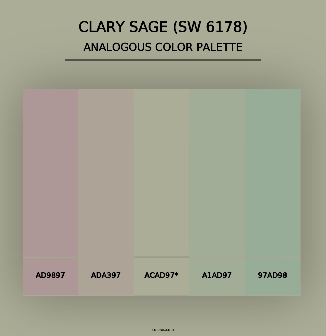 Clary Sage (SW 6178) - Analogous Color Palette