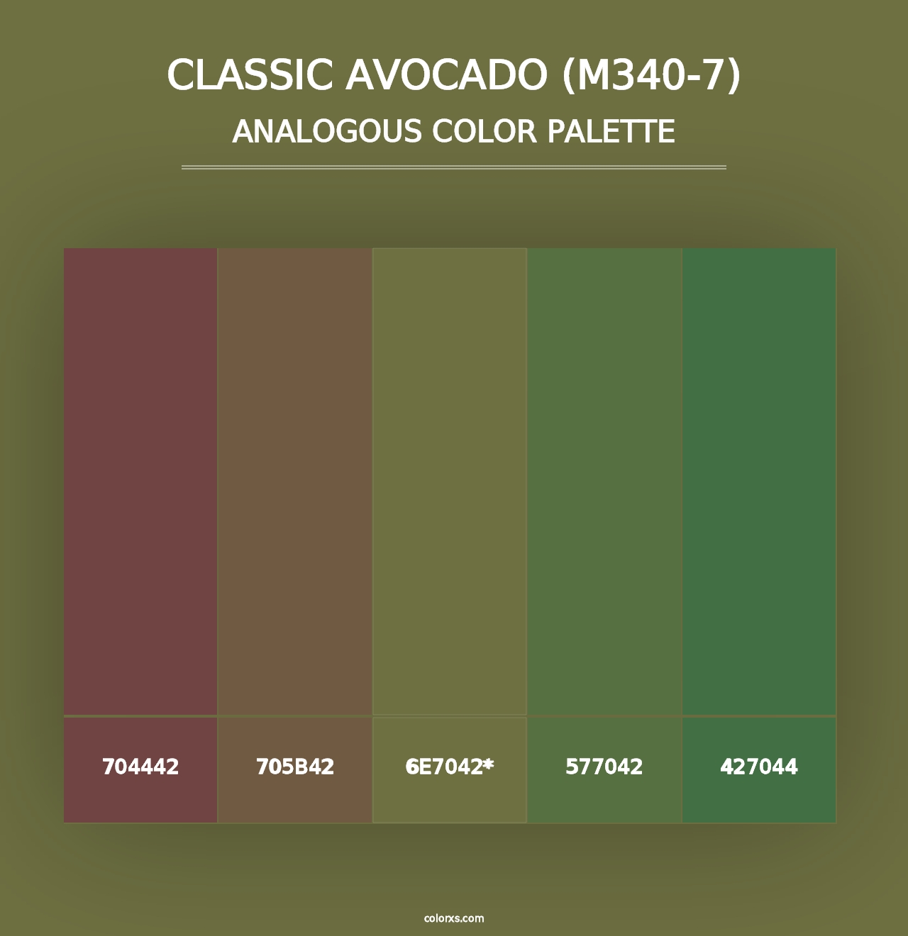 Classic Avocado (M340-7) - Analogous Color Palette