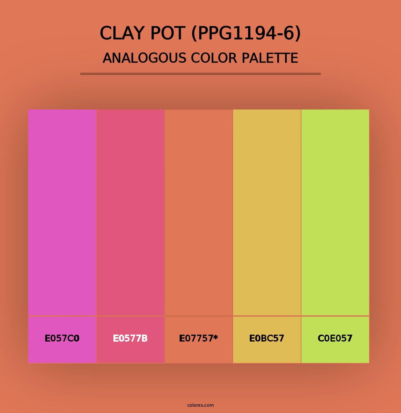 Clay Pot (PPG1194-6) - Analogous Color Palette