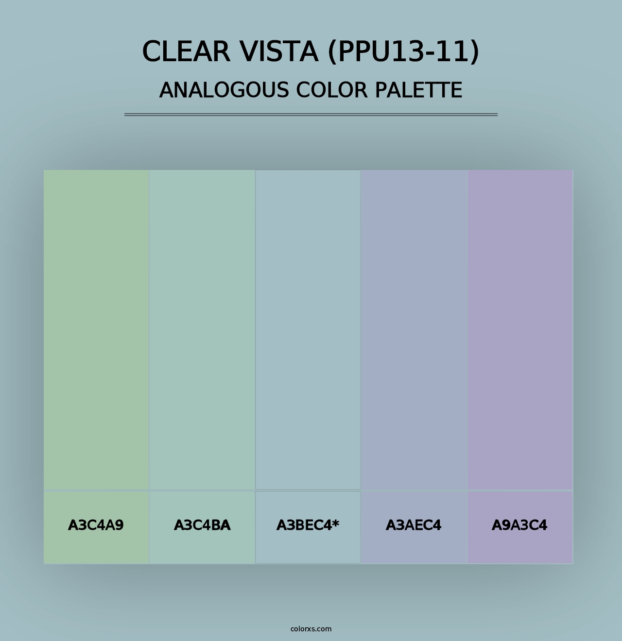 Clear Vista (PPU13-11) - Analogous Color Palette