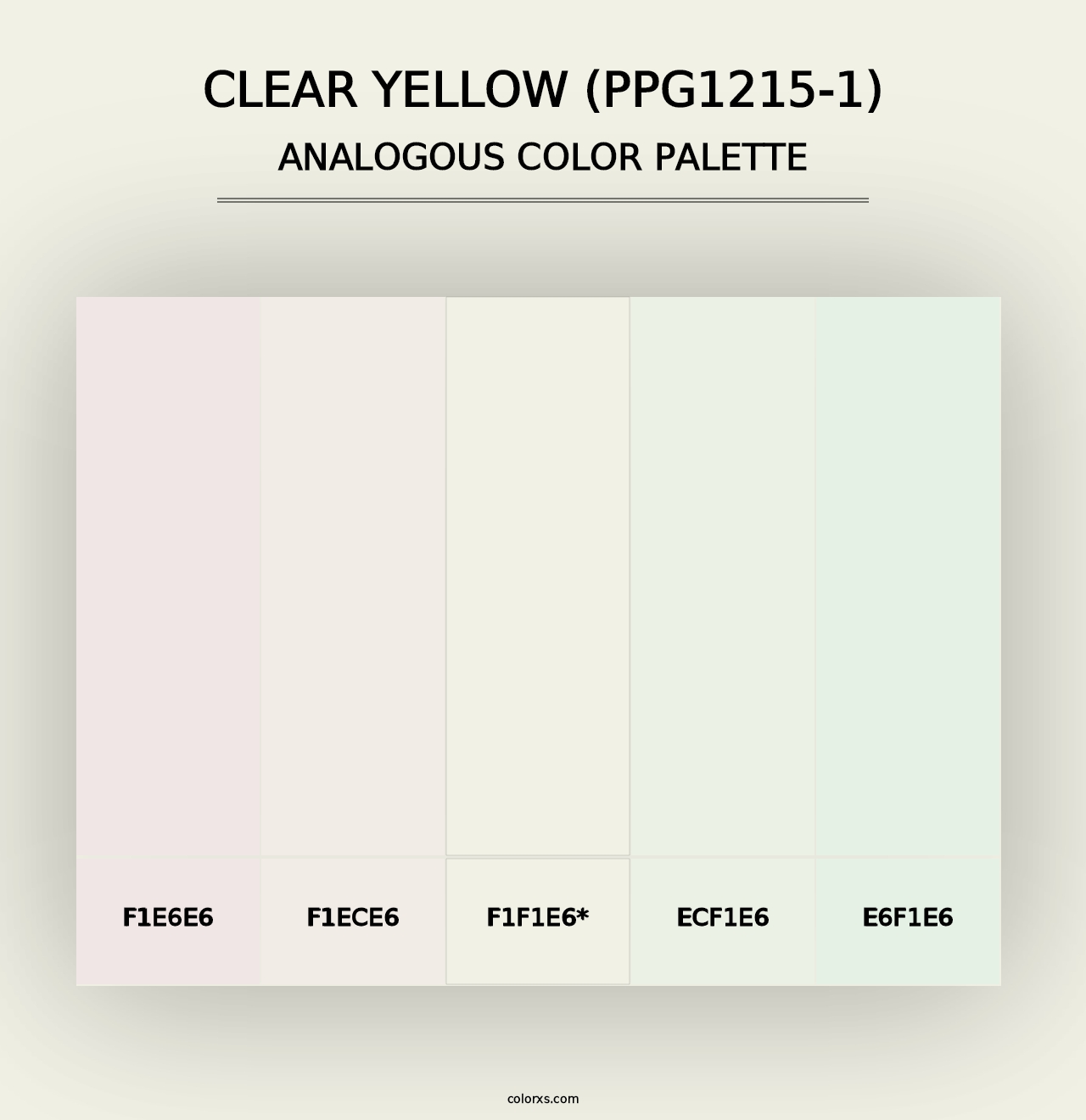 Clear Yellow (PPG1215-1) - Analogous Color Palette