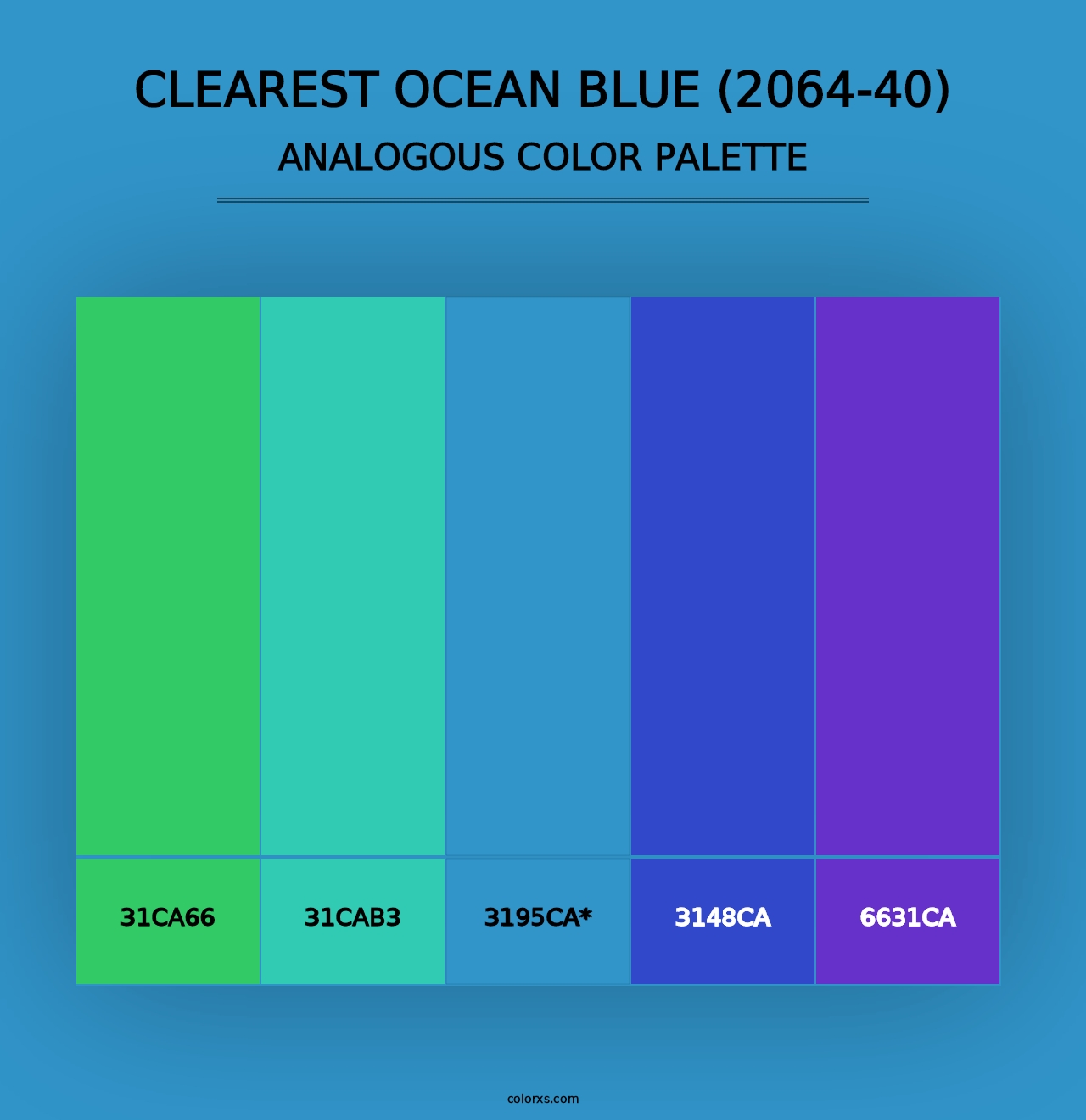 Clearest Ocean Blue (2064-40) - Analogous Color Palette