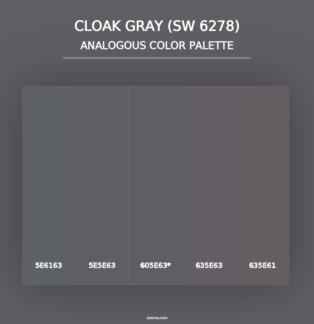 Cloak Gray (SW 6278) - Analogous Color Palette