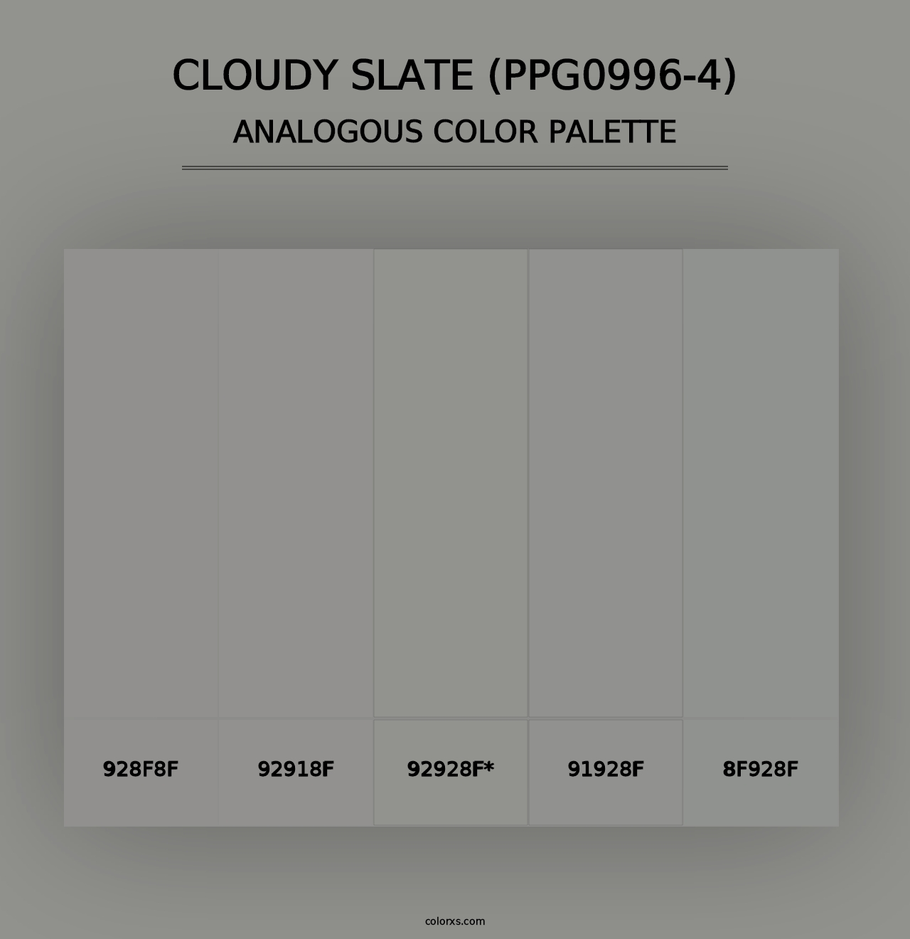 Cloudy Slate (PPG0996-4) - Analogous Color Palette