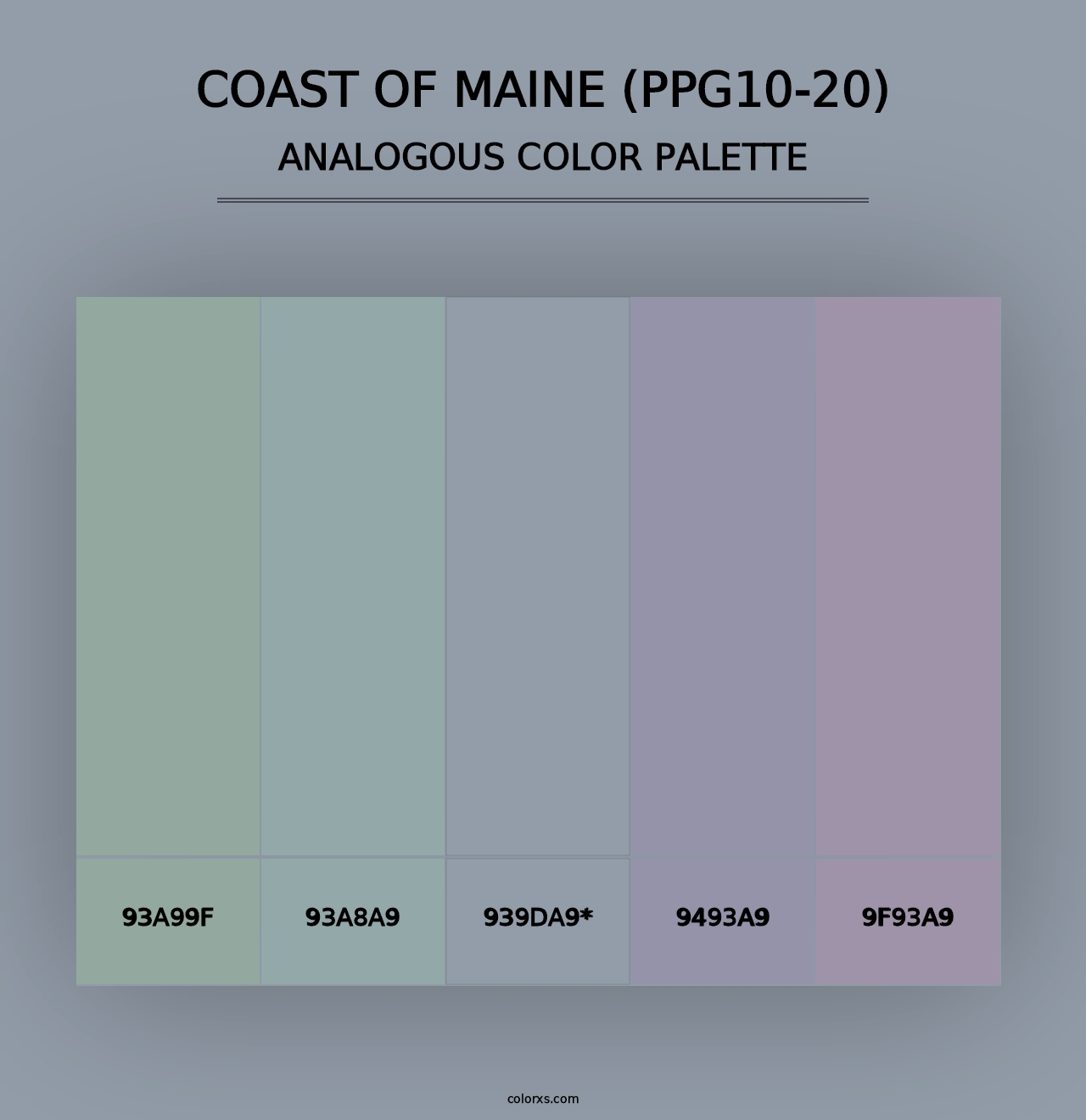 Coast Of Maine (PPG10-20) - Analogous Color Palette