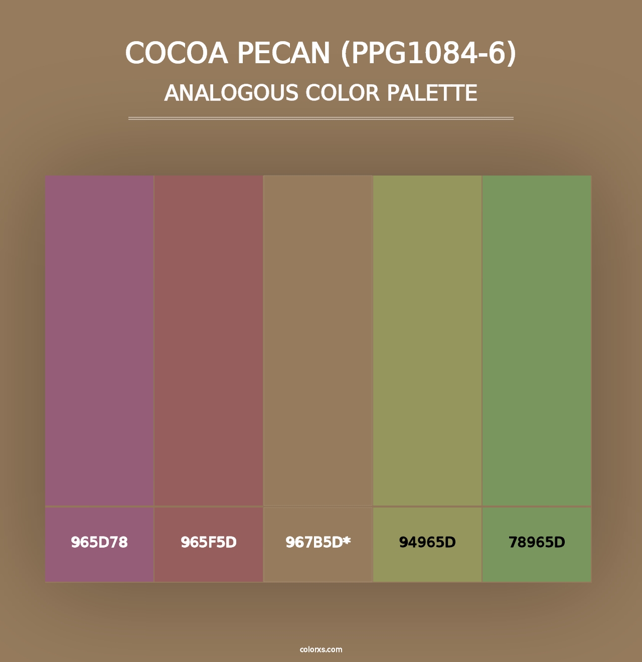 Cocoa Pecan (PPG1084-6) - Analogous Color Palette