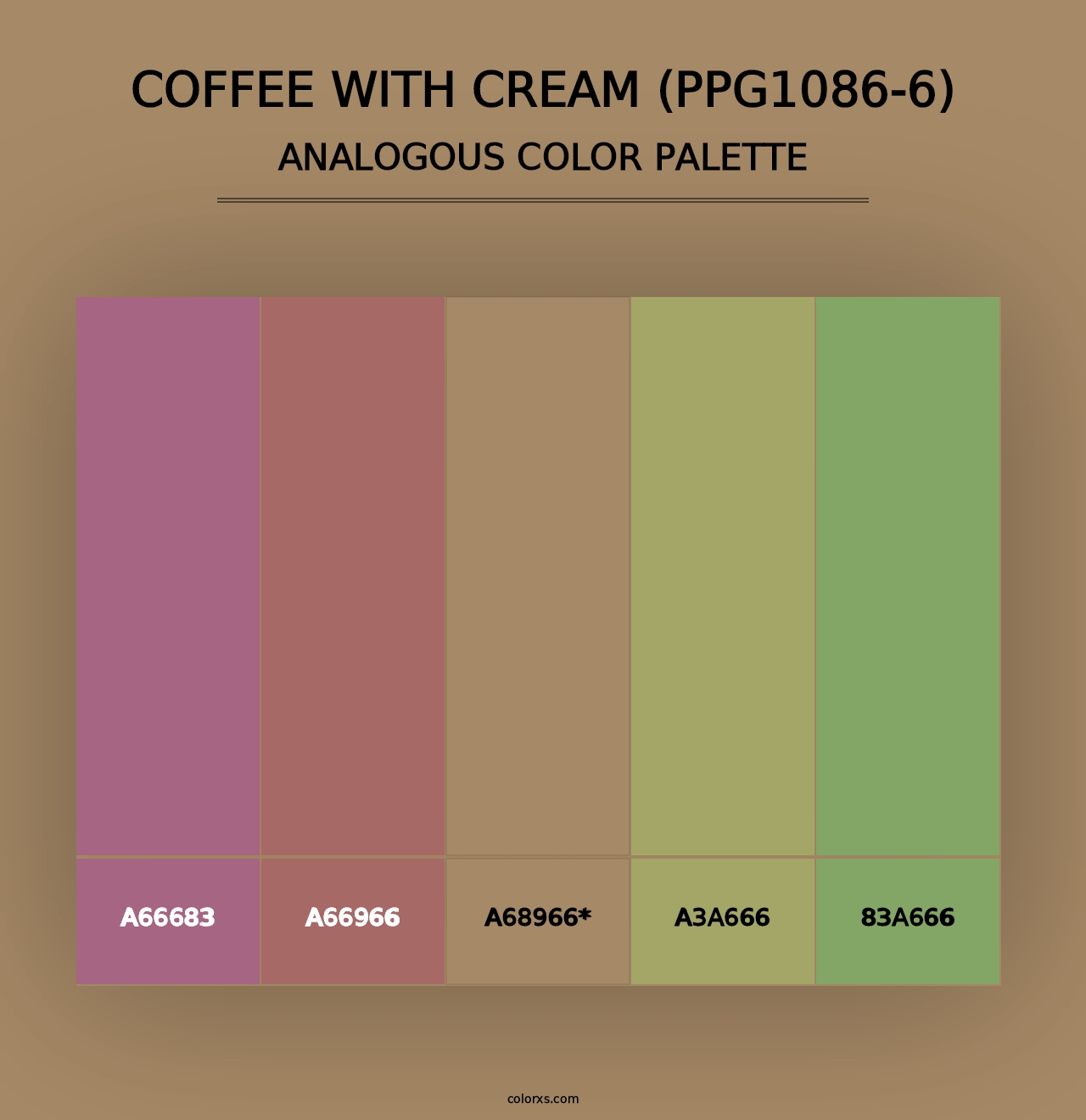 Coffee With Cream (PPG1086-6) - Analogous Color Palette