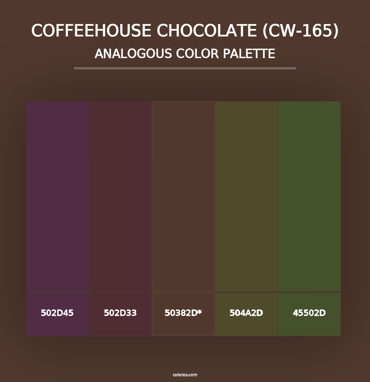 Coffeehouse Chocolate (CW-165) - Analogous Color Palette