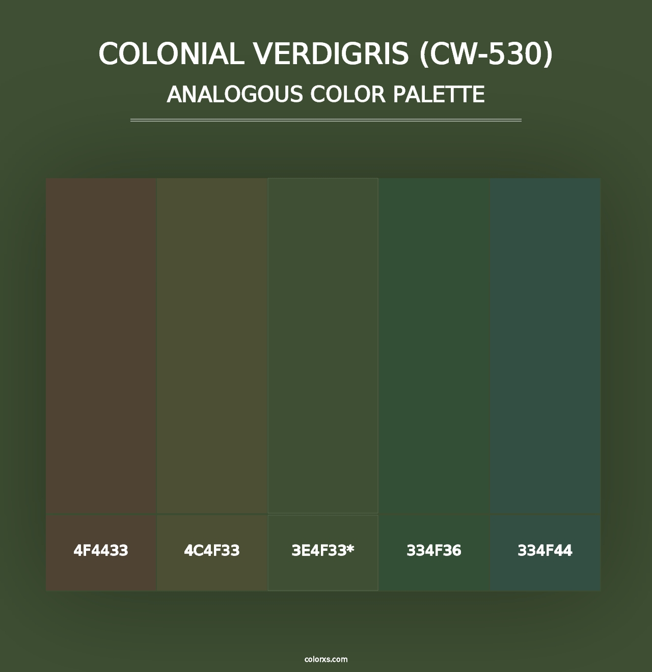 Colonial Verdigris (CW-530) - Analogous Color Palette