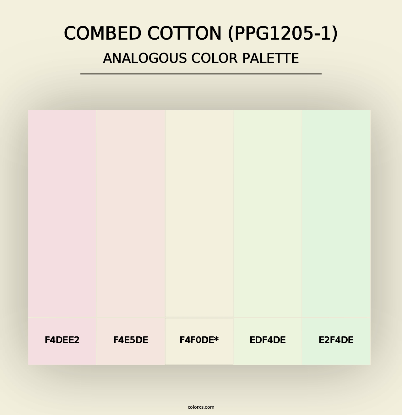 Combed Cotton (PPG1205-1) - Analogous Color Palette