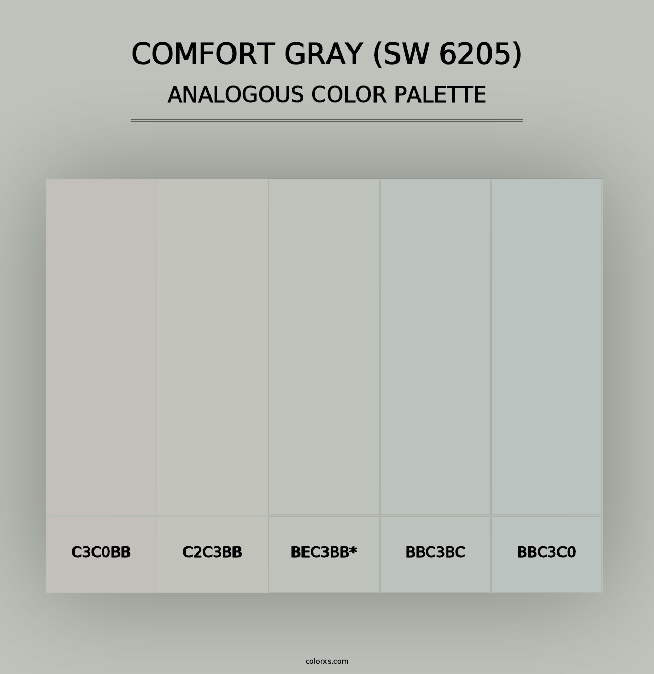 Comfort Gray (SW 6205) - Analogous Color Palette