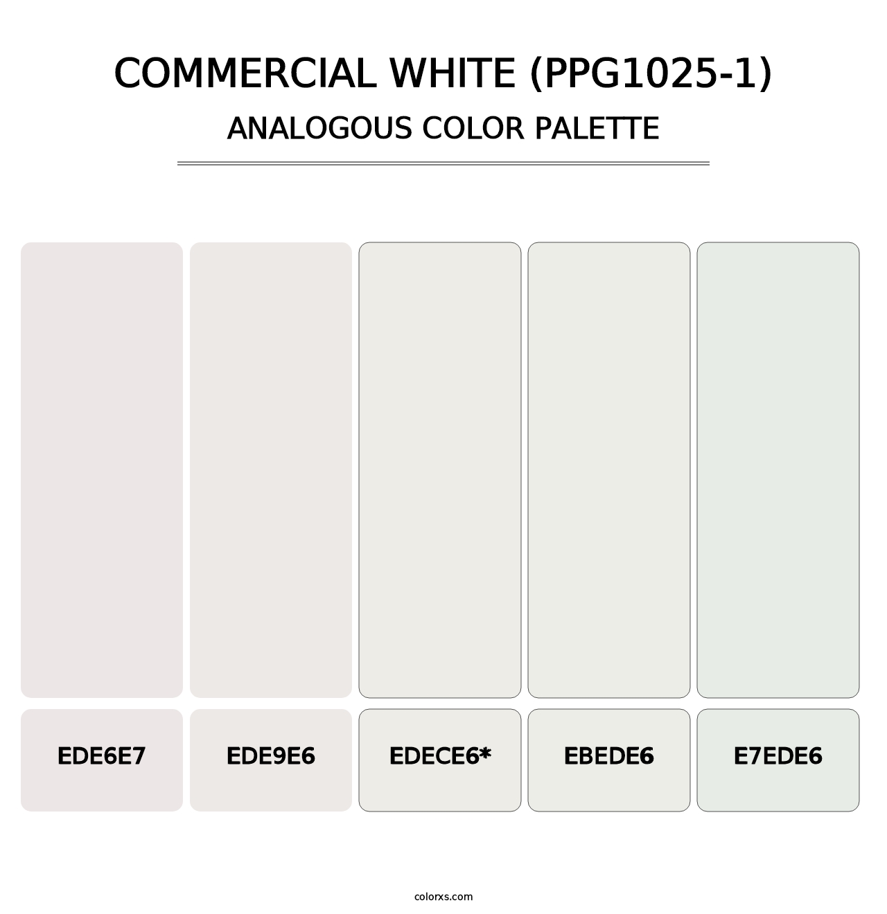 Commercial White (PPG1025-1) - Analogous Color Palette