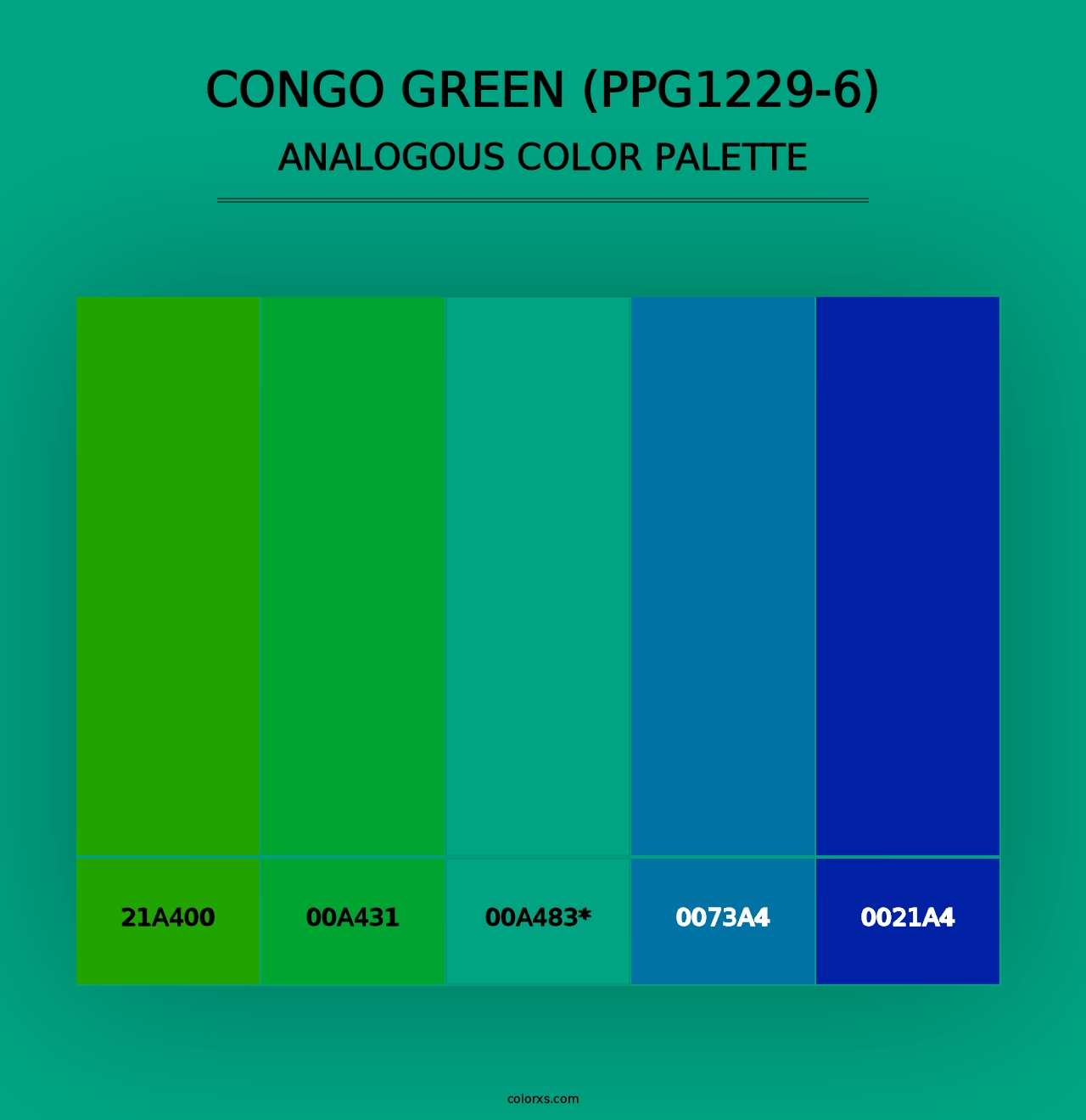 Congo Green (PPG1229-6) - Analogous Color Palette