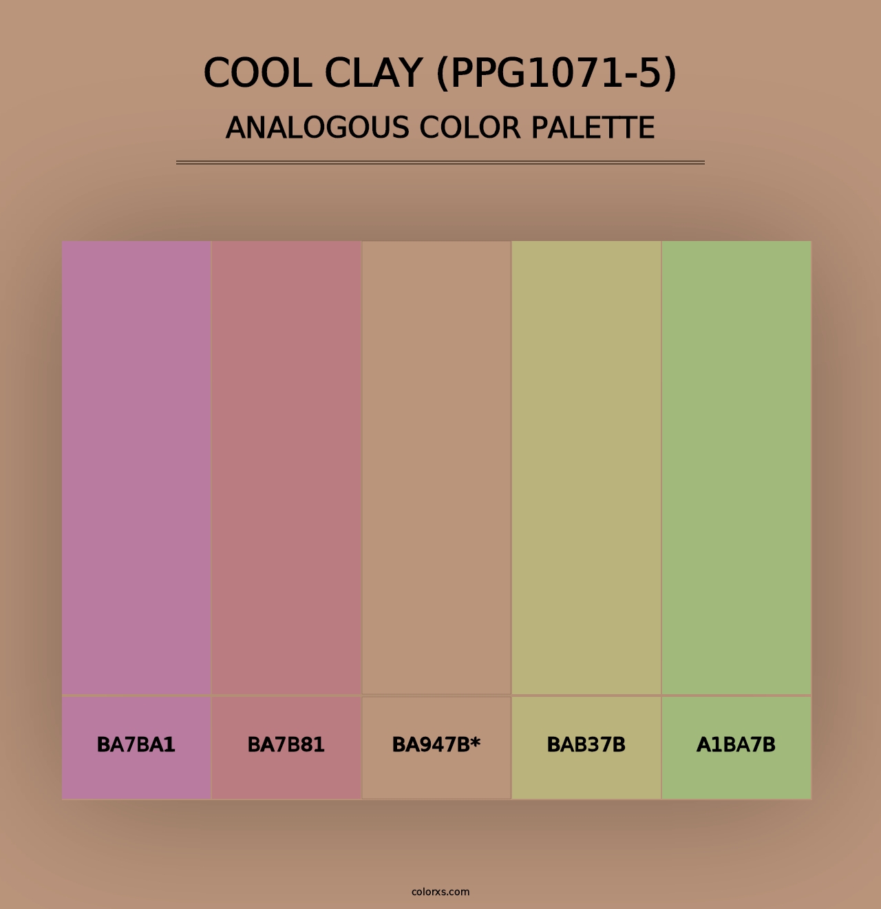 Cool Clay (PPG1071-5) - Analogous Color Palette