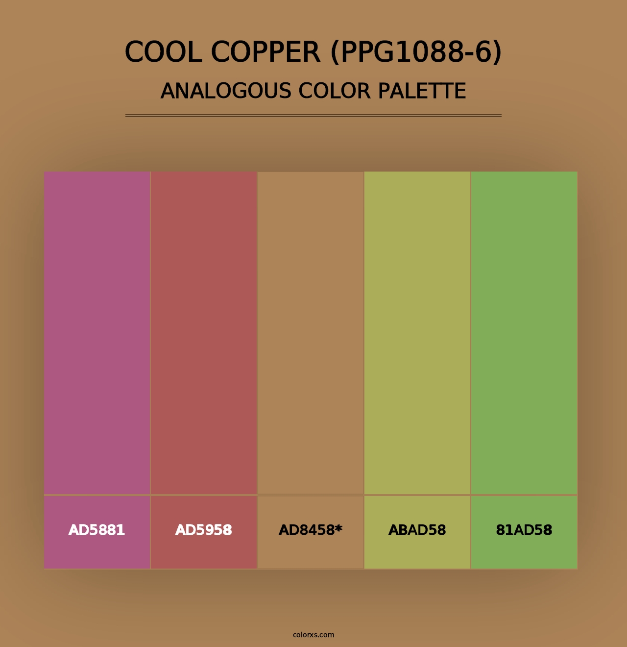 Cool Copper (PPG1088-6) - Analogous Color Palette