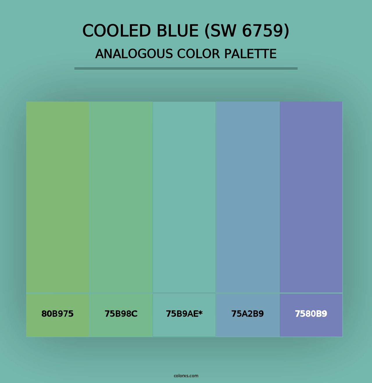 Cooled Blue (SW 6759) - Analogous Color Palette